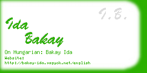 ida bakay business card